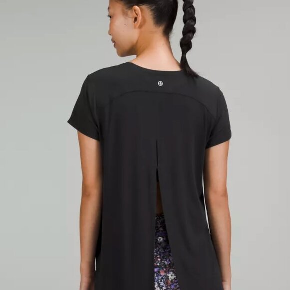 Modal open up tie back t-shirt, size 6 - Picture 4 of 5